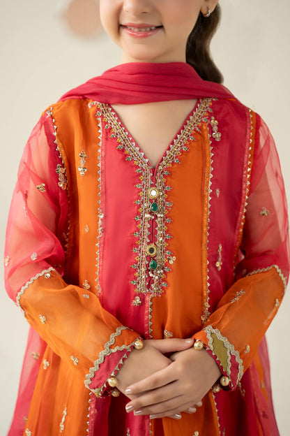 3 Piece Embroidered Organza Suit - Kids Clothing - available at Maria Faisal in UK and USA.