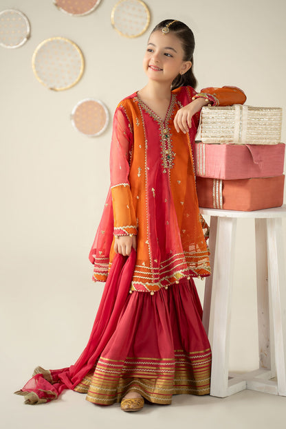 3 Piece Embroidered Organza Suit - Kids Clothing - available at Maria Faisal in UK and USA.