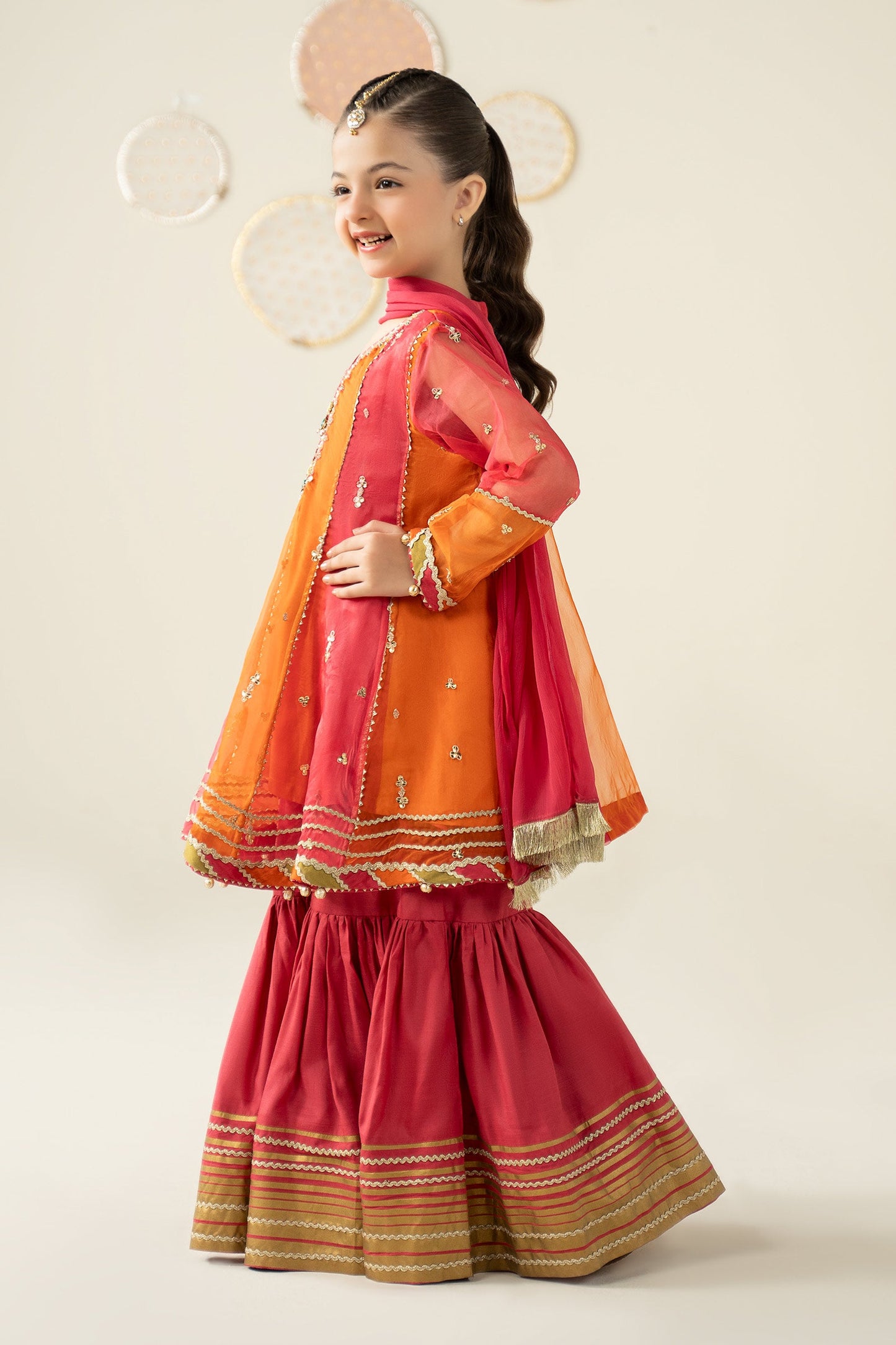 3 Piece Embroidered Organza Suit - Kids Clothing - available at Maria Faisal in UK and USA.