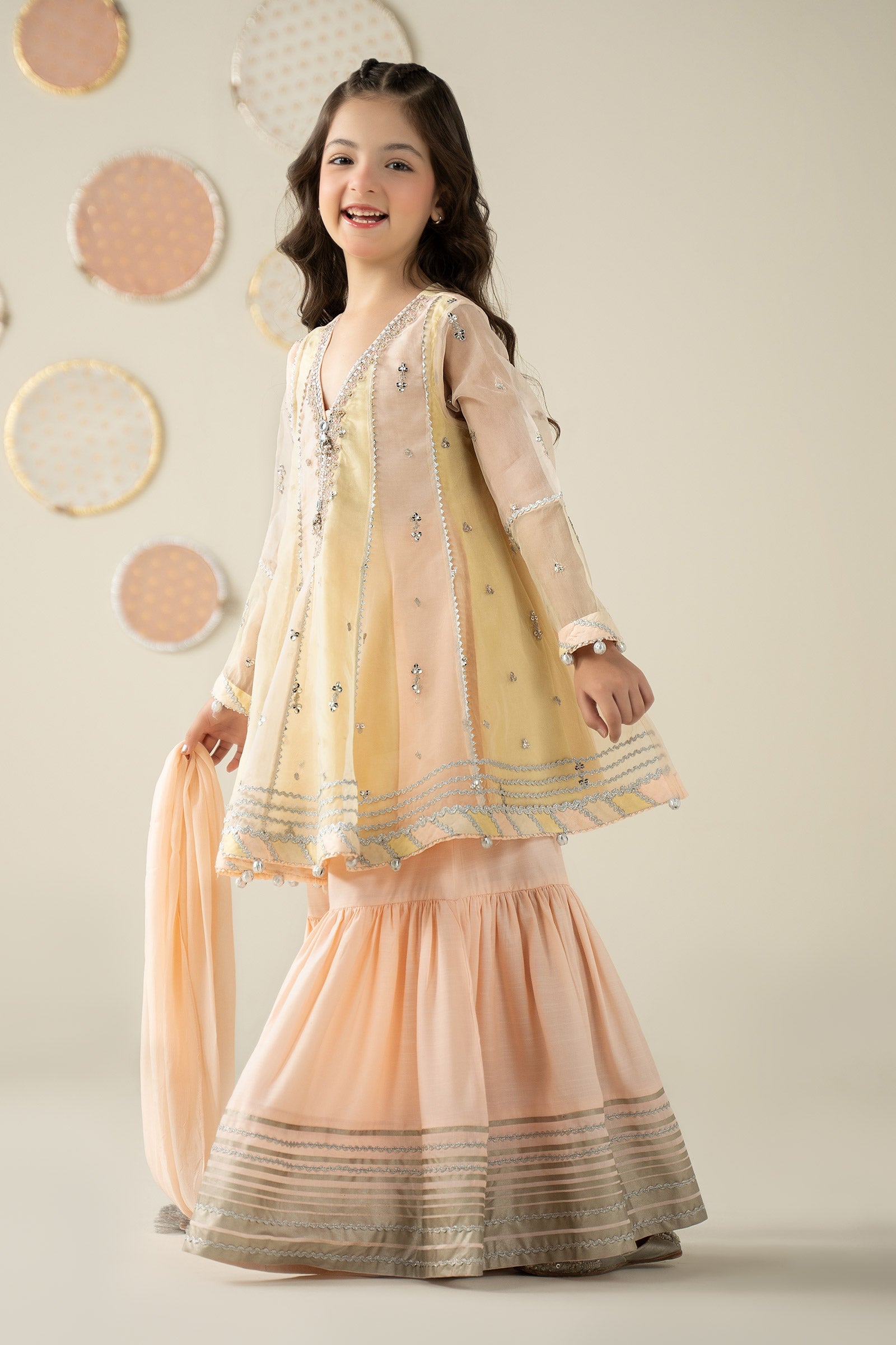 3 Piece Embroidered Organza Suit - Kids Clothing - available at Maria Faisal in UK and USA.