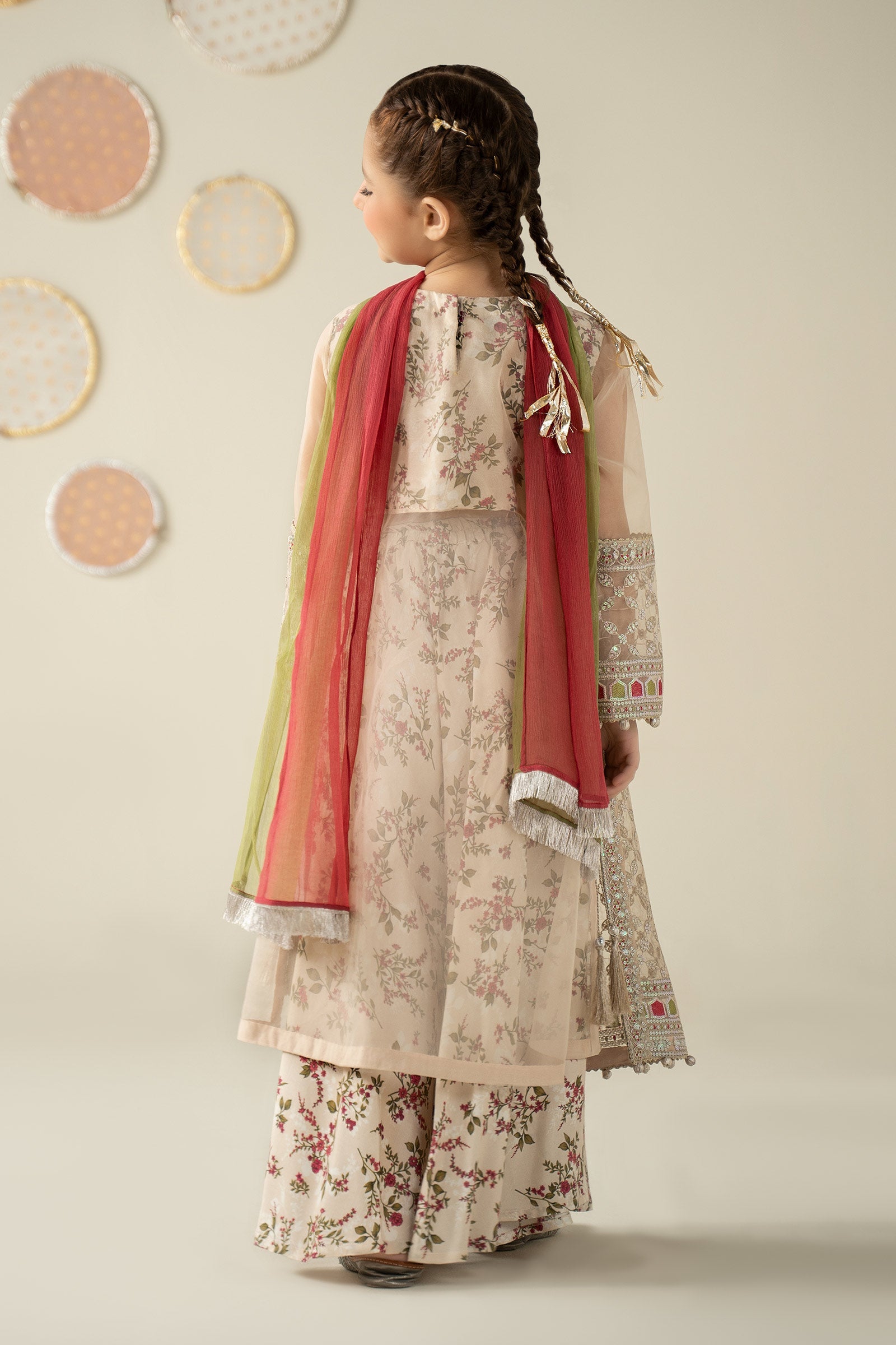 3 Piece Embroidered Organza Suit - Kids Clothing - available at Maria Faisal in UK and USA.