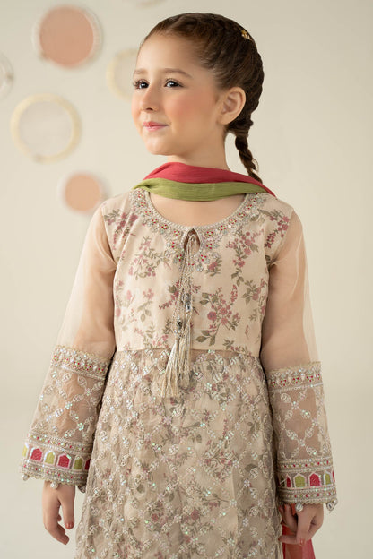 3 Piece Embroidered Organza Suit - Kids Clothing - available at Maria Faisal in UK and USA.