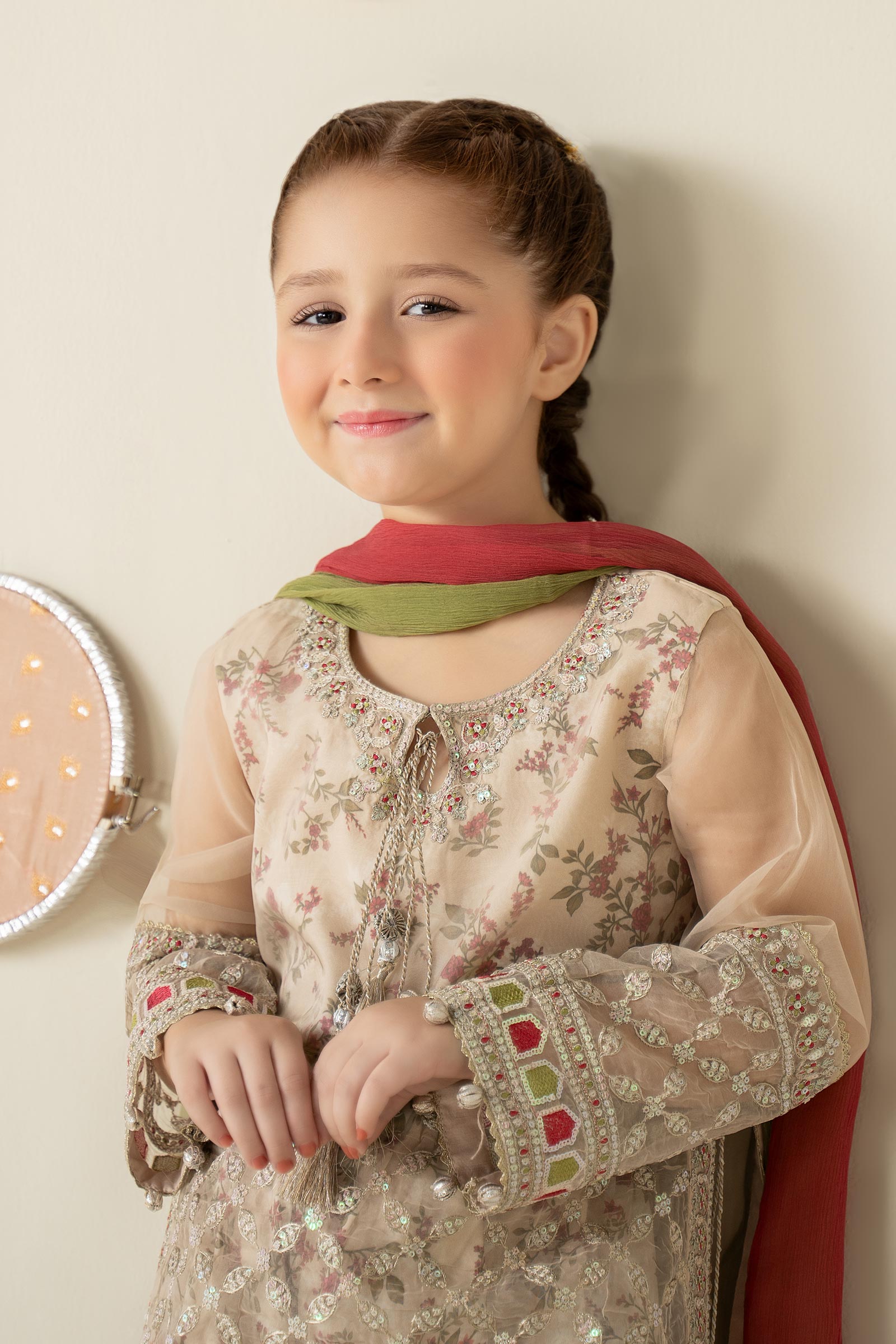 3 Piece Embroidered Organza Suit - Kids Clothes - available at Maria Faisal in UK and USA