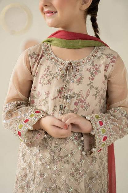 3 Piece Embroidered Organza Suit - Kids Clothes - available at Maria Faisal in UK and USA