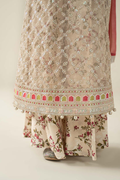 3 Piece Embroidered Organza Suit - Kids Clothes - available at Maria Faisal in UK and USA