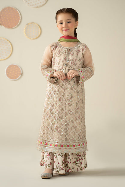 3 Piece Embroidered Organza Suit - Kids Clothes - available at Maria Faisal in UK and USA