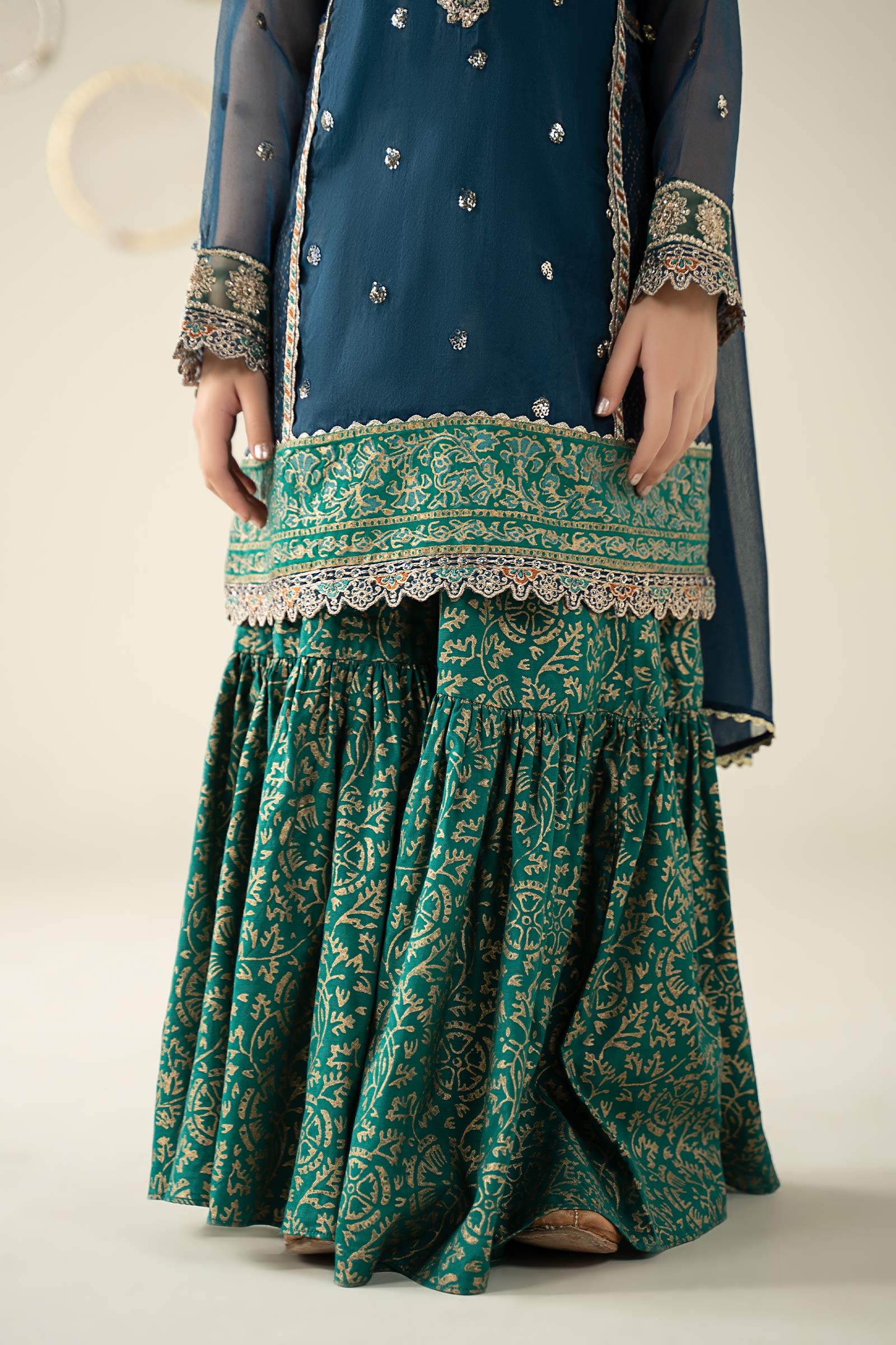 3 Piece Embroidered Organza Suit - Kids Clothes - available at Maria Faisal in UK and USA