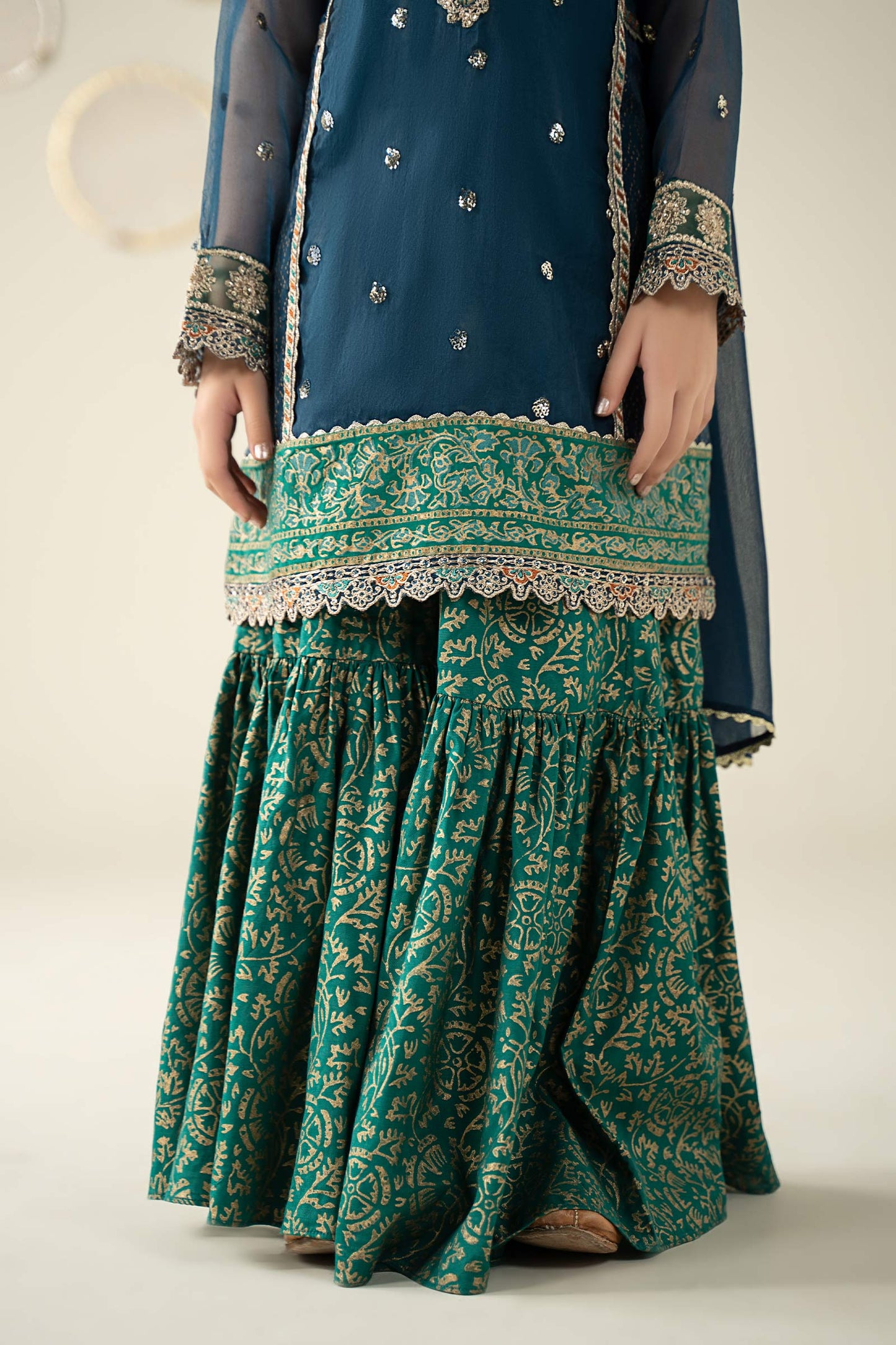3 Piece Embroidered Organza Suit - Kids Clothing - available at Maria Faisal in UK and USA.