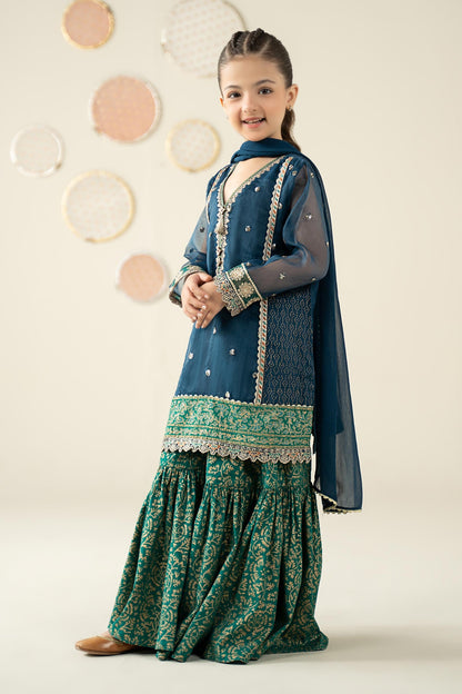 3 Piece Embroidered Organza Suit - Kids Clothing - available at Maria Faisal in UK and USA.