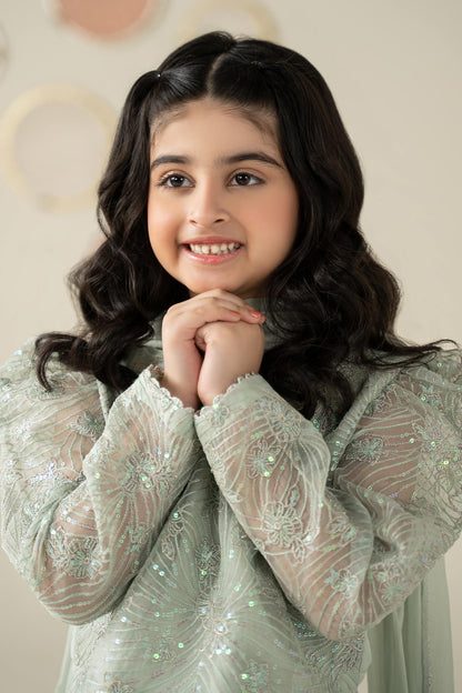 3 Piece Embroidered Organza Suit - Kids Clothing - available at Maria Faisal in UK and USA.