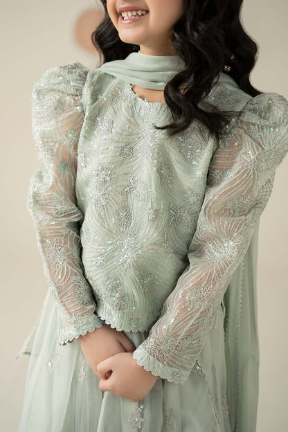 3 Piece Embroidered Organza Suit - Kids Clothing - available at Maria Faisal in UK and USA.