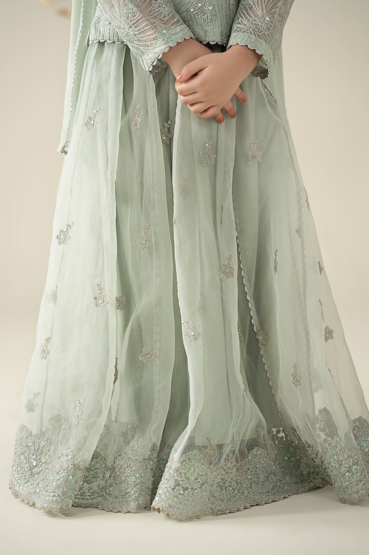3 Piece Embroidered Organza Suit - Kids Clothing - available at Maria Faisal in UK and USA.