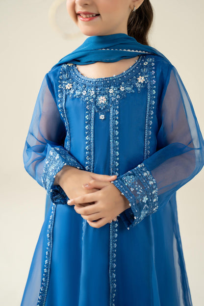 3 Piece Embroidered Organza Suit - Kids Clothes - available at Maria Faisal in UK and USA