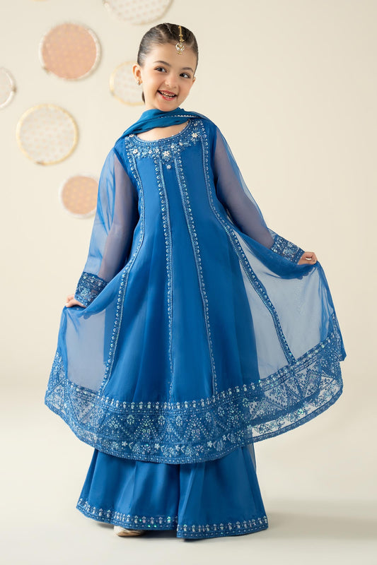 3 Piece Embroidered Organza Suit - Kids Clothes - available at Maria Faisal in UK and USA