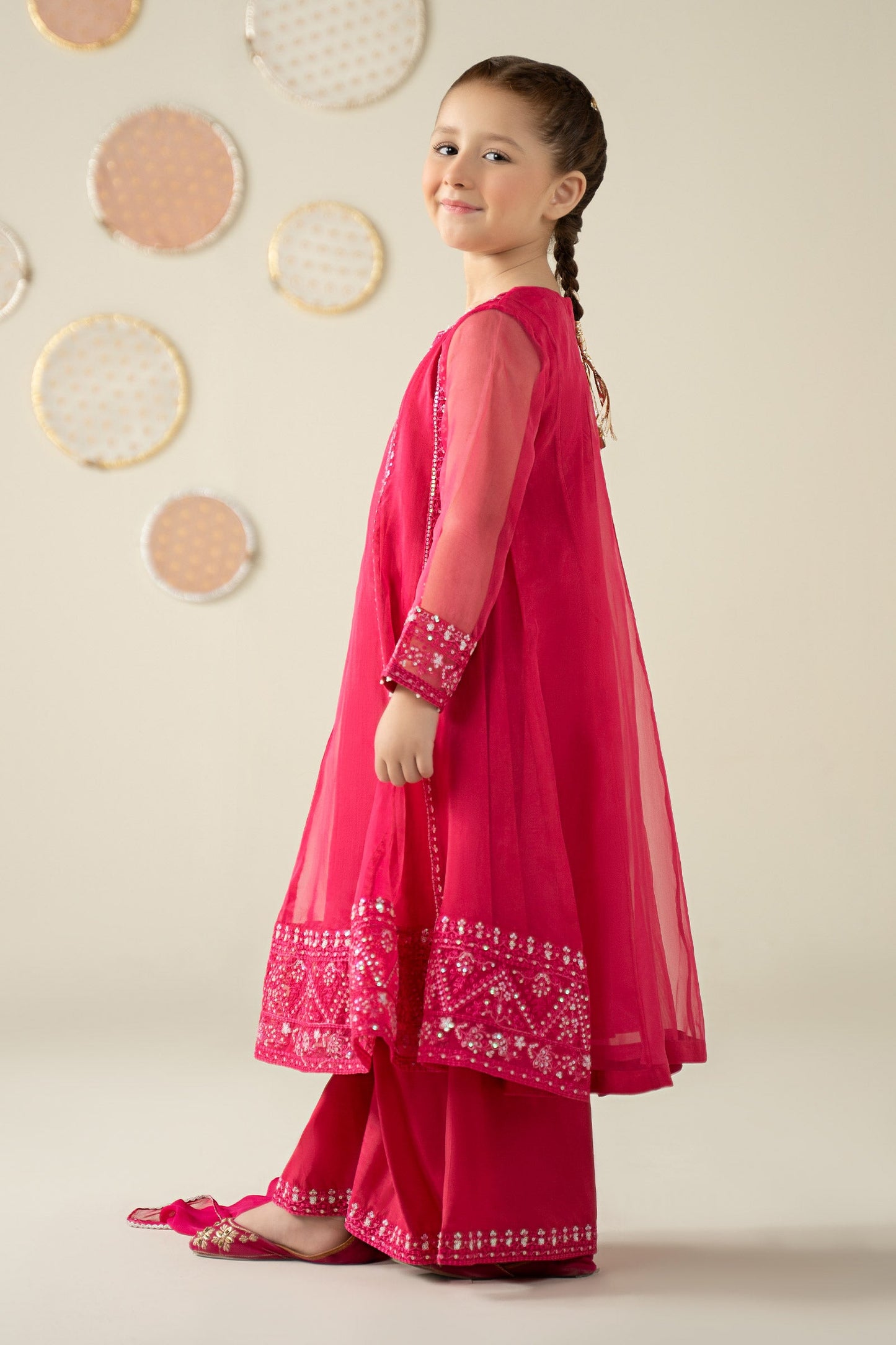 3 Piece Embroidered Organza Suit - Kids Clothing - available at Maria Faisal in UK and USA.