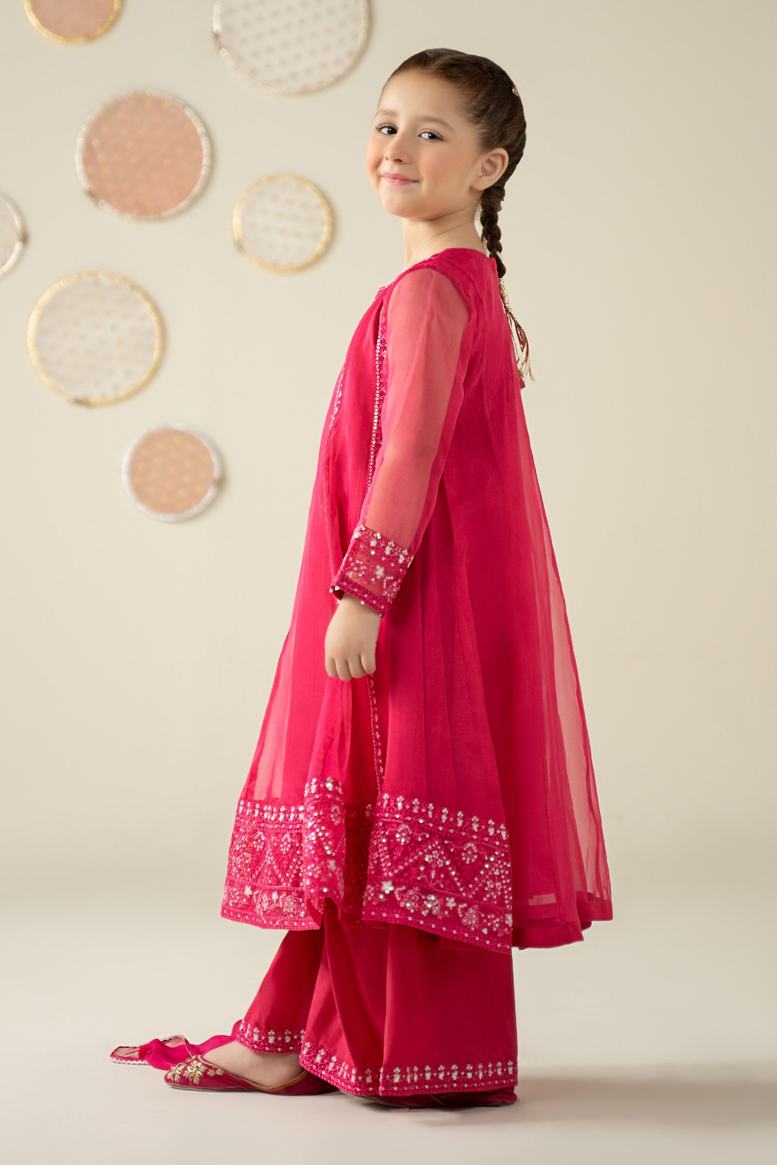 3 Piece Embroidered Organza Suit - Kids Clothing - available at Maria Faisal in UK and USA.