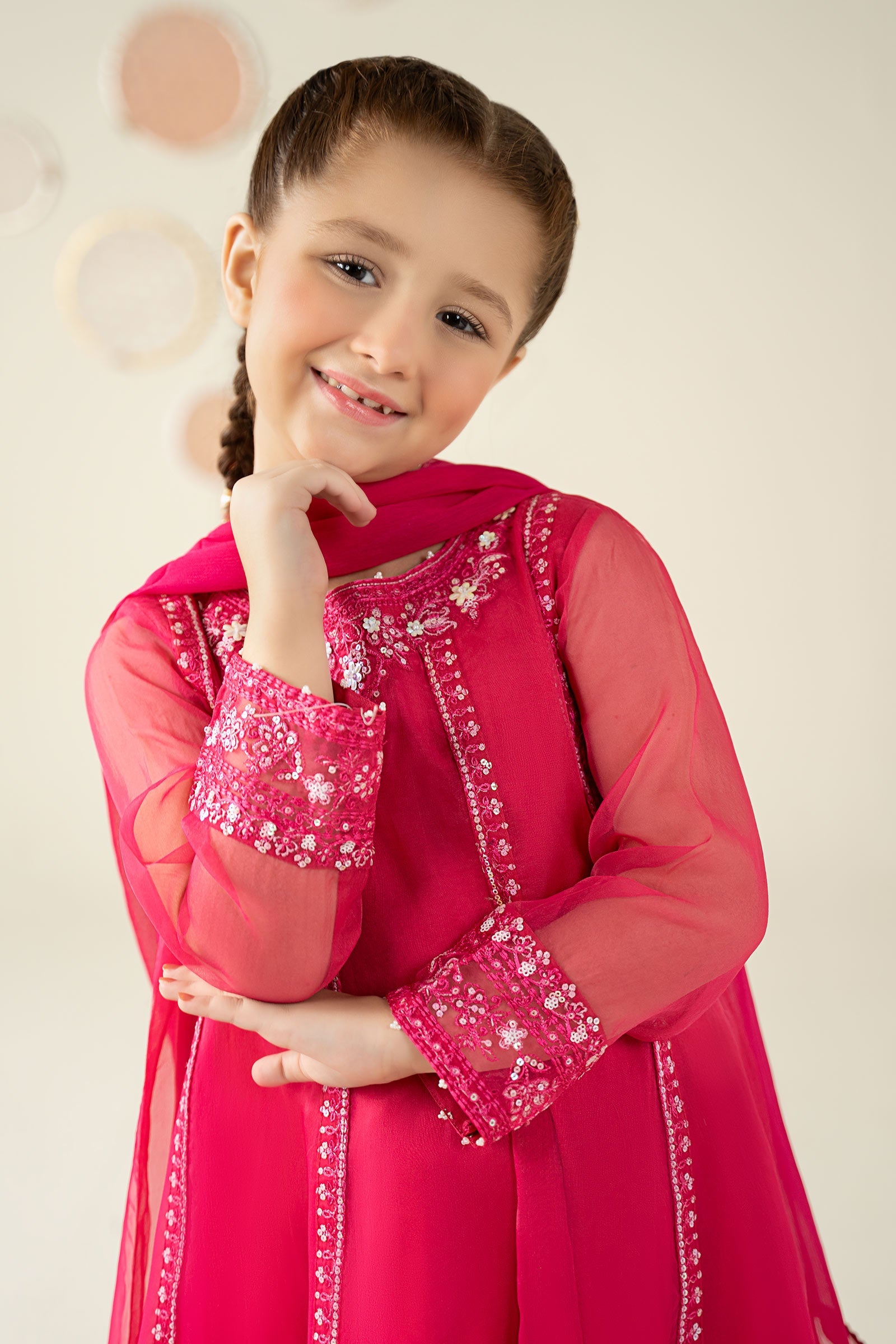 3 Piece Embroidered Organza Suit - Kids Clothes - available at Maria Faisal in UK and USA