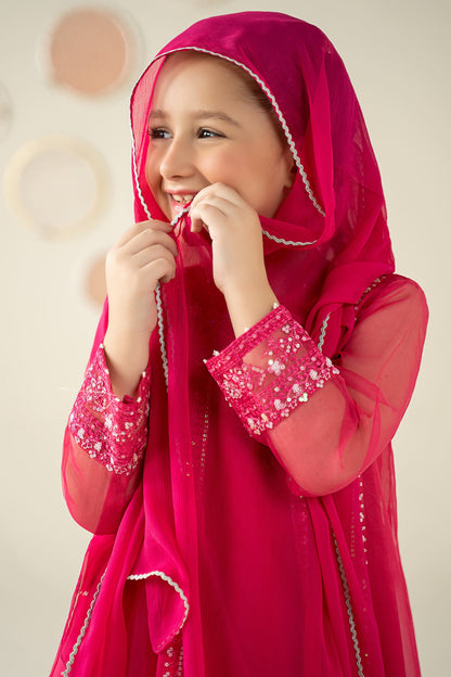 3 Piece Embroidered Organza Suit - Kids Clothes - available at Maria Faisal in UK and USA