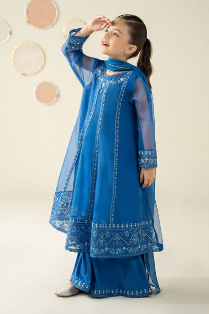 3 Piece Embroidered Organza Suit - Kids Clothing - available at Maria Faisal in UK and USA.
