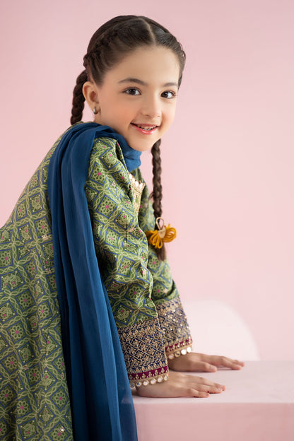 3 Piece Embroidered PK Raw Silk Suit - Kids Clothing - available at Maria Faisal in UK and USA.