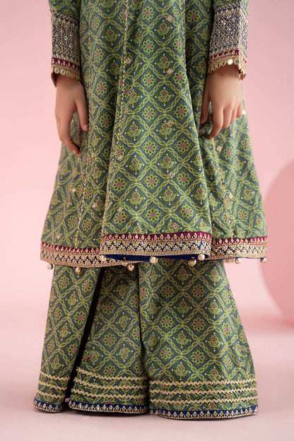 3 Piece Embroidered PK Raw Silk Suit - Kids Clothing - available at Maria Faisal in UK and USA.