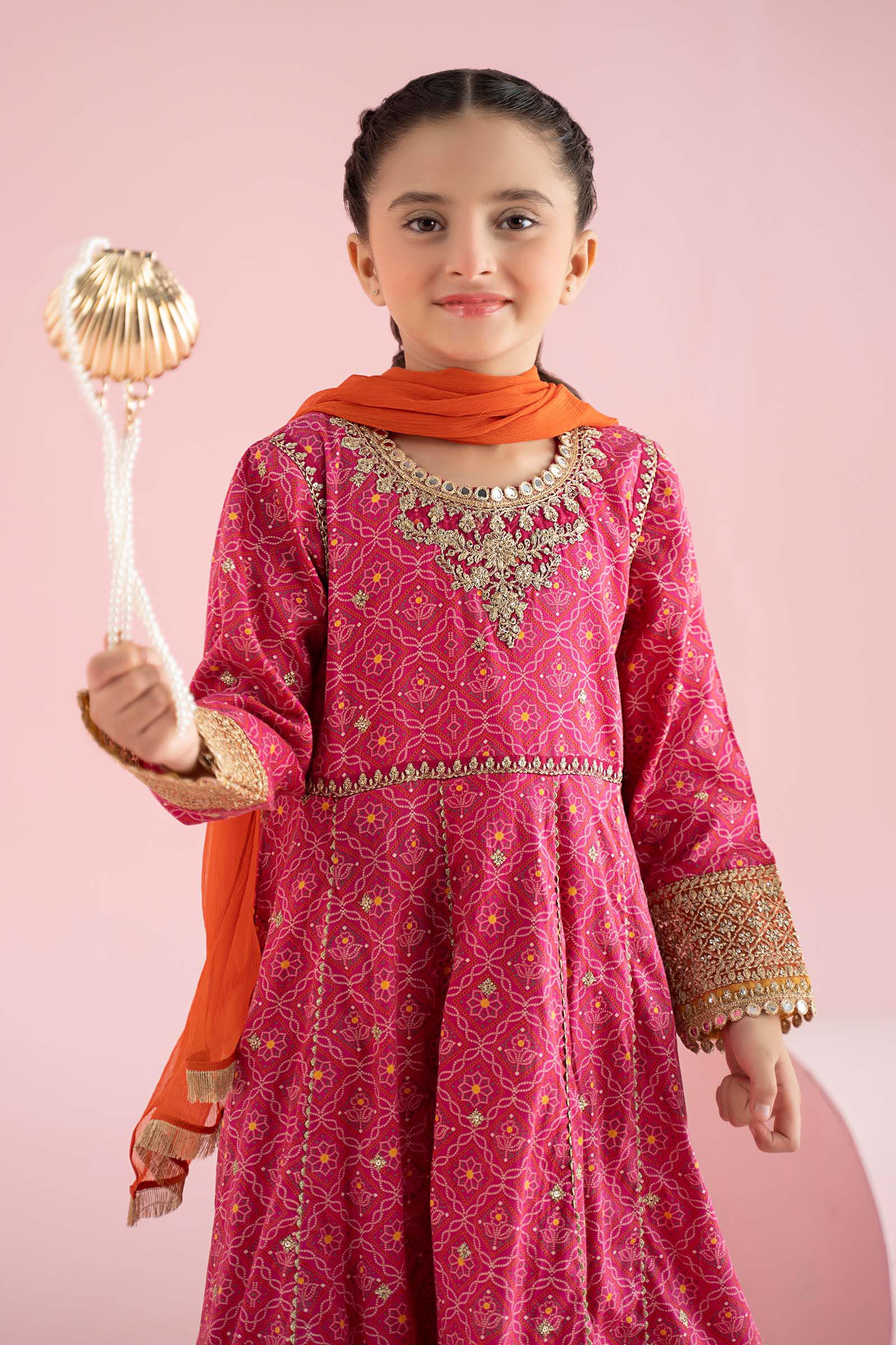 3 Piece Embroidered PK Raw Silk Suit - Kids Clothes - available at Maria Faisal in UK and USA