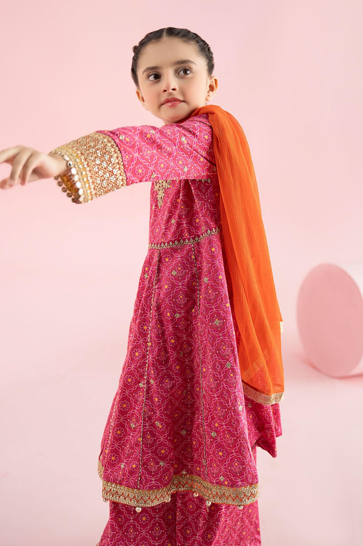 3 Piece Embroidered PK Raw Silk Suit - Kids Clothing - available at Maria Faisal in UK and USA.