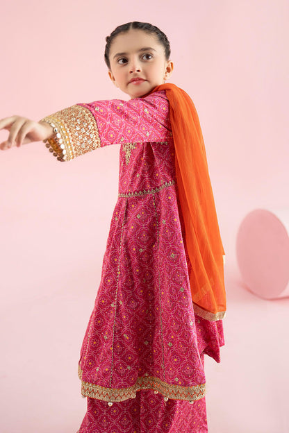 3 Piece Embroidered PK Raw Silk Suit - Kids Clothing - available at Maria Faisal in UK and USA.