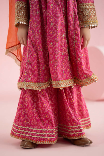 3 Piece Embroidered PK Raw Silk Suit - Kids Clothing - available at Maria Faisal in UK and USA.