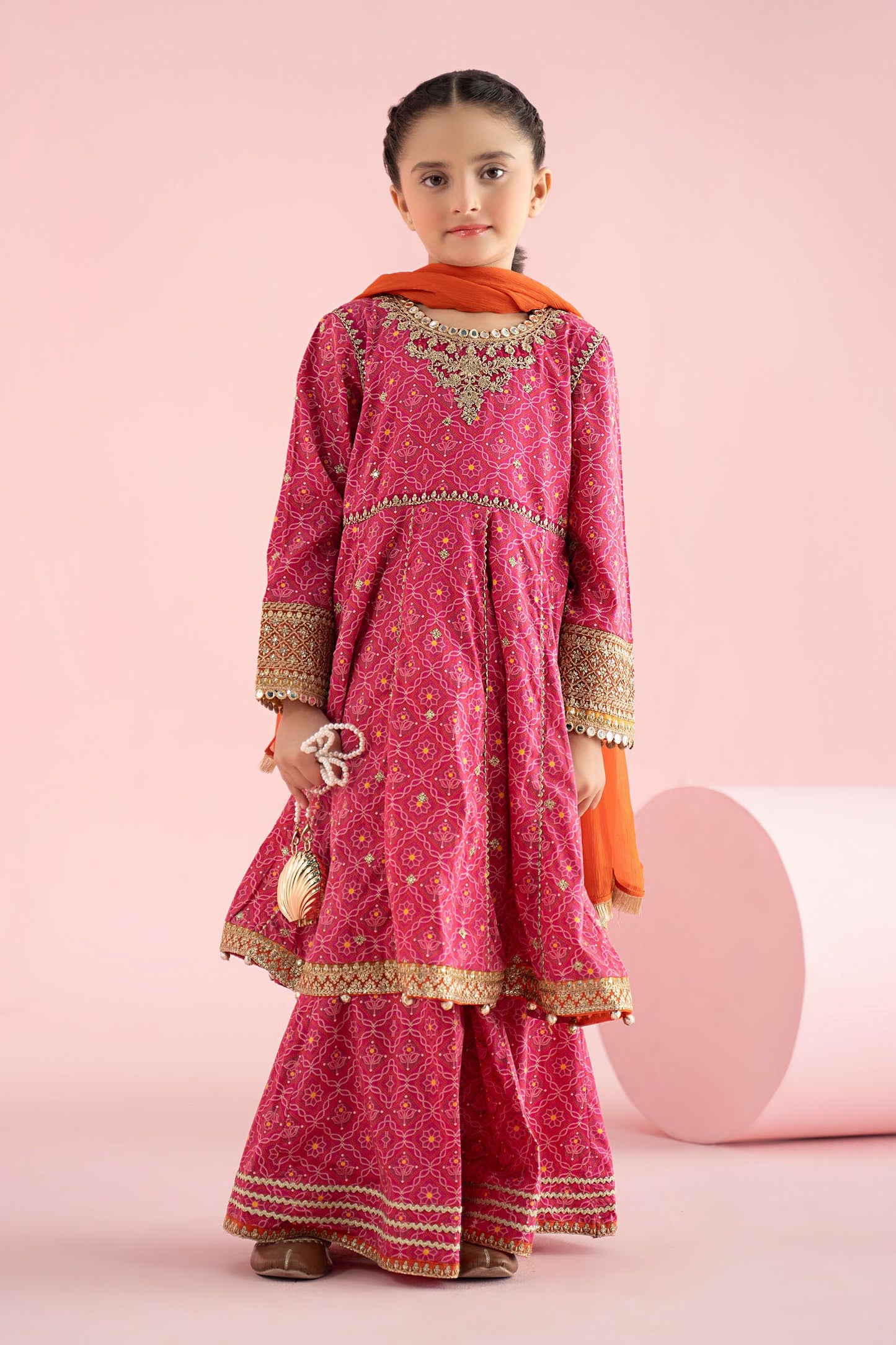 3 Piece Embroidered PK Raw Silk Suit - Kids Clothes - available at Maria Faisal in UK and USA