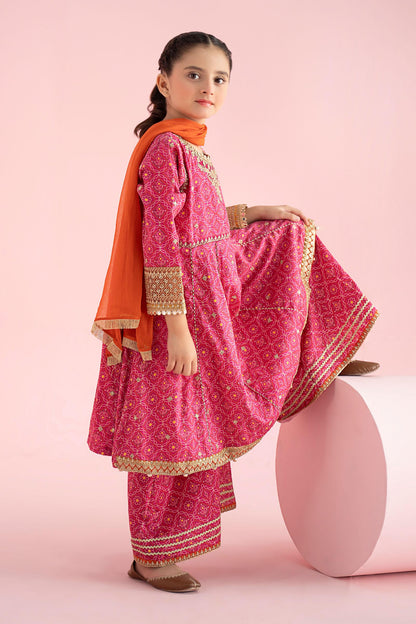 3 Piece Embroidered PK Raw Silk Suit - Kids Clothing - available at Maria Faisal in UK and USA.