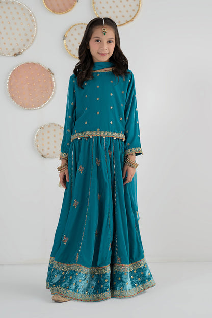 3 Piece Embroidered Velvet Suit - Kids Clothes - available at Maria Faisal in UK and USA