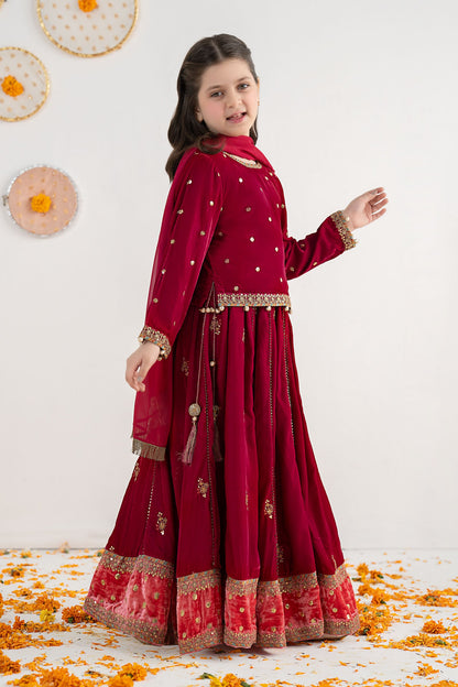 3 Piece Embroidered Velvet Suit - Kids Clothes - available at Maria Faisal in UK and USA