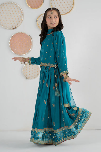 3 Piece Embroidered Velvet Suit - Kids Clothes - available at Maria Faisal in UK and USA