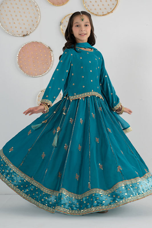 3 Piece Embroidered Velvet Suit - Kids Clothes - available at Maria Faisal in UK and USA