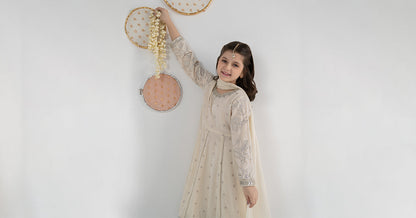 3 Piece Embroidered Velvet Suit - Festive Pakistani Kids Dresses - available at Maria Faisal in UK and USA