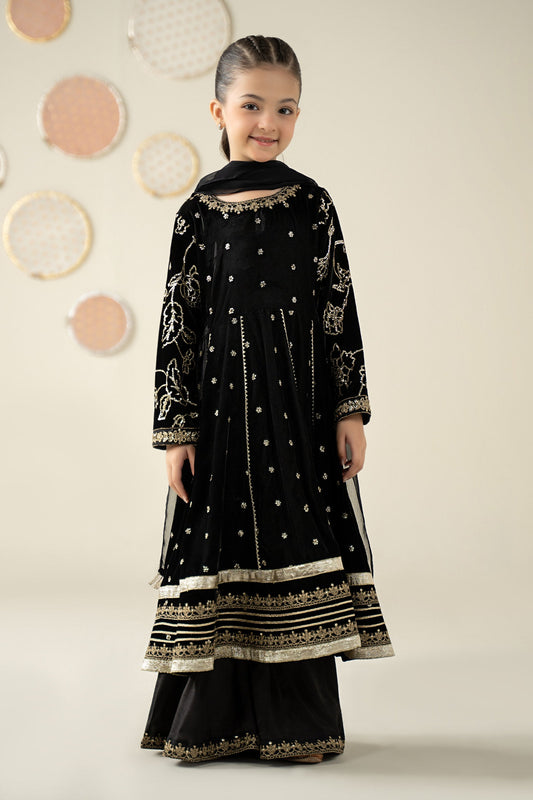 3 Piece Embroidered Velvet Suit - Kids Clothes - available at Maria Faisal in UK and USA