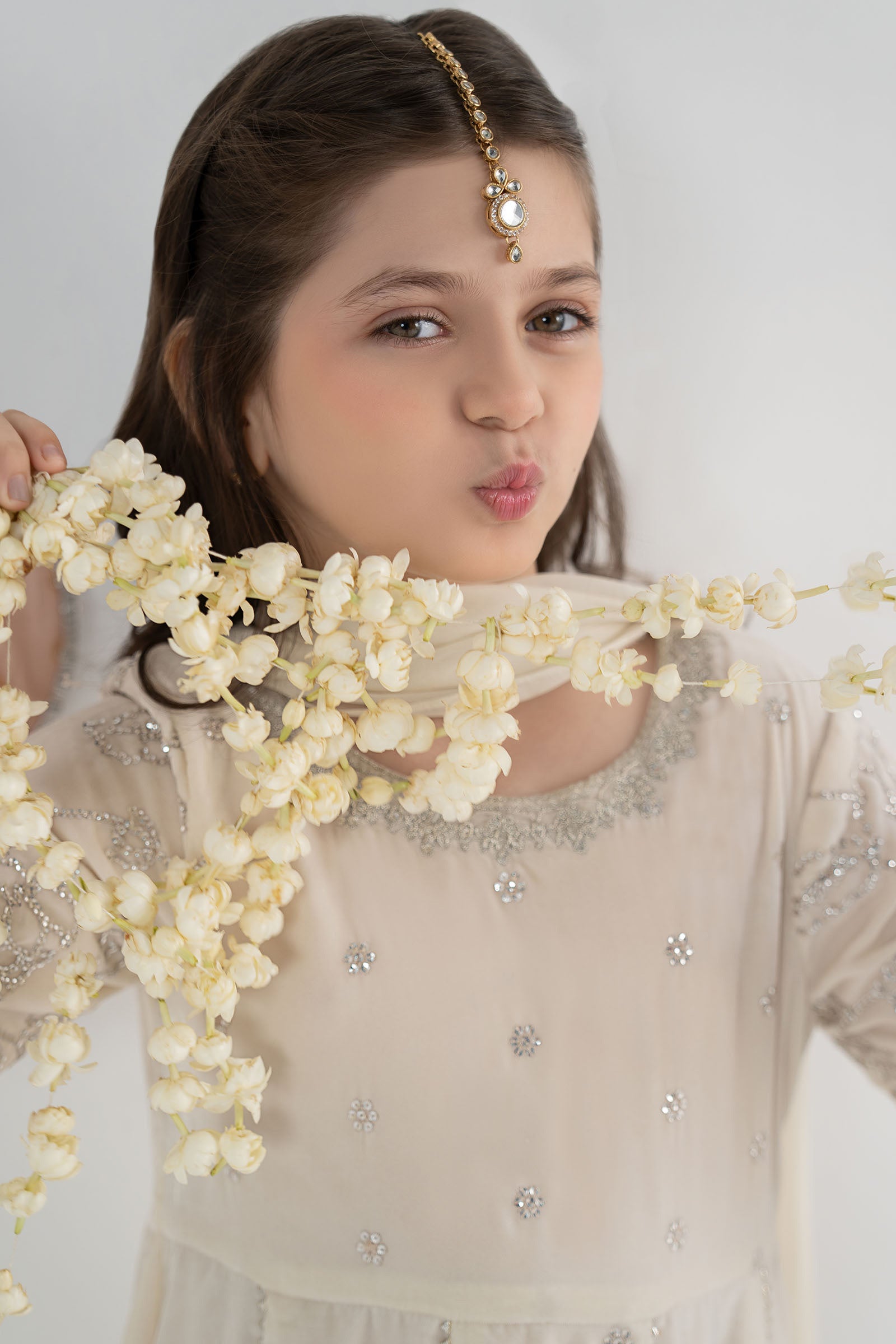 3 Piece Embroidered Velvet Suit - Festive Pakistani Kids Dresses - available at Maria Faisal in UK and USA