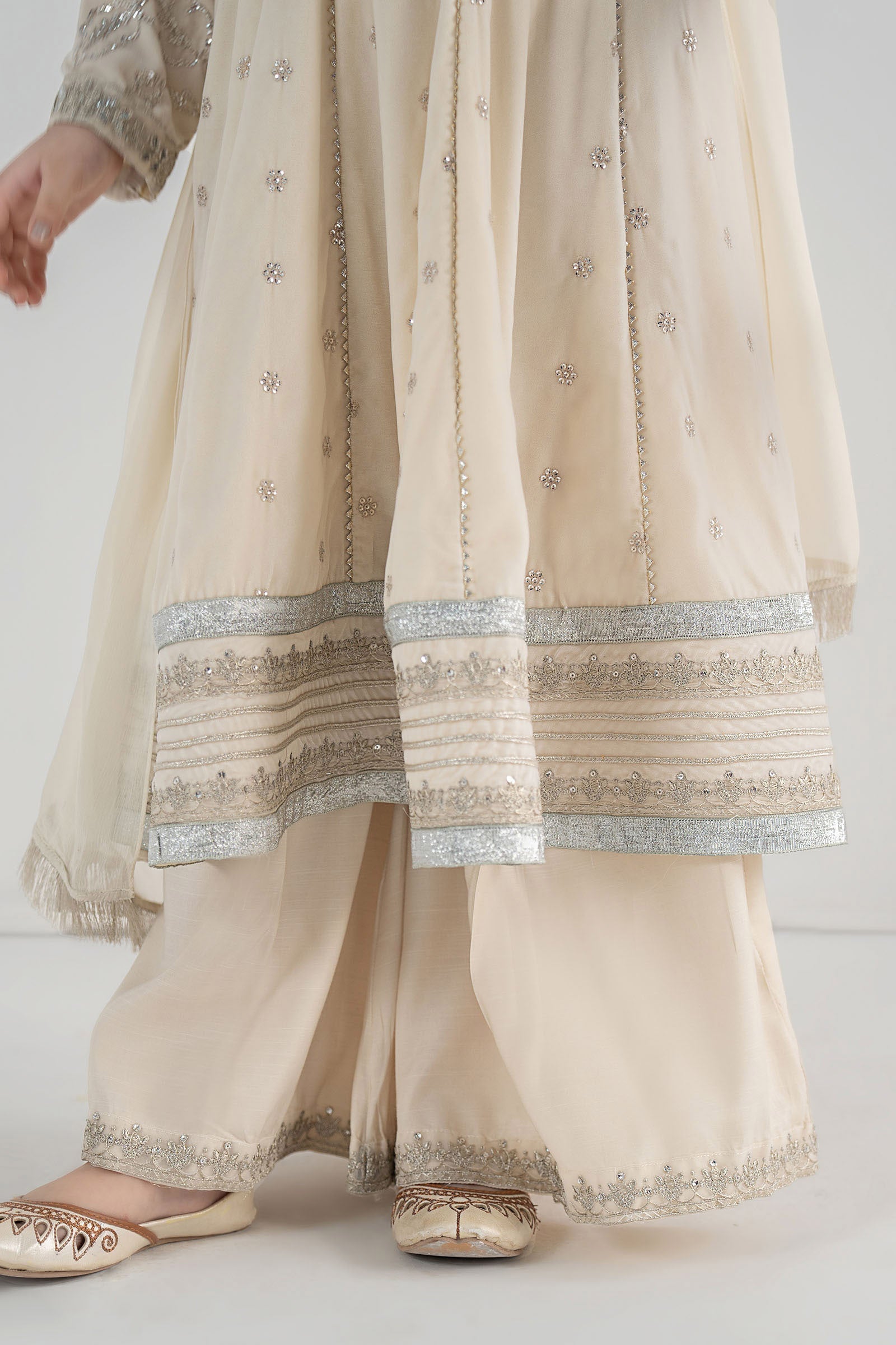 3 Piece Embroidered Velvet Suit - Festive Pakistani Kids Dresses - available at Maria Faisal in UK and USA