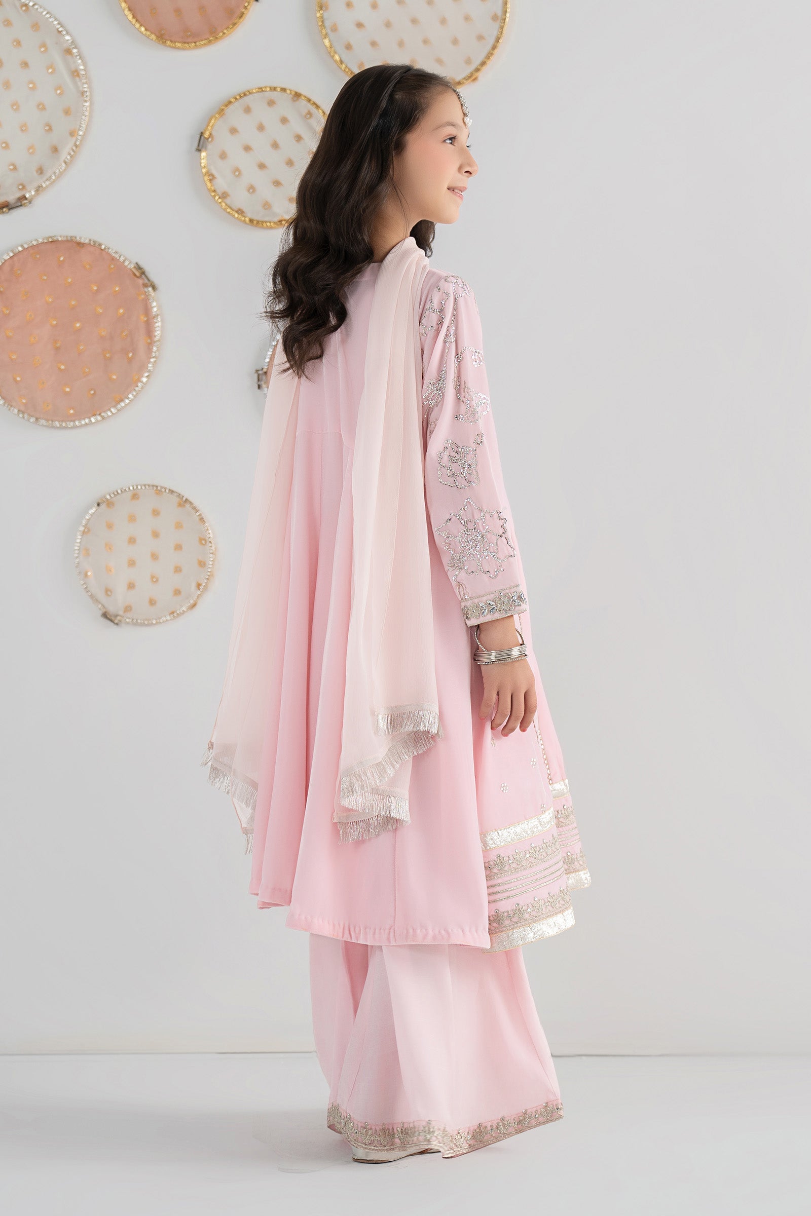 3 Piece Embroidered Velvet Suit - Festive Pakistani Kids Dresses - available at Maria Faisal in UK and USA