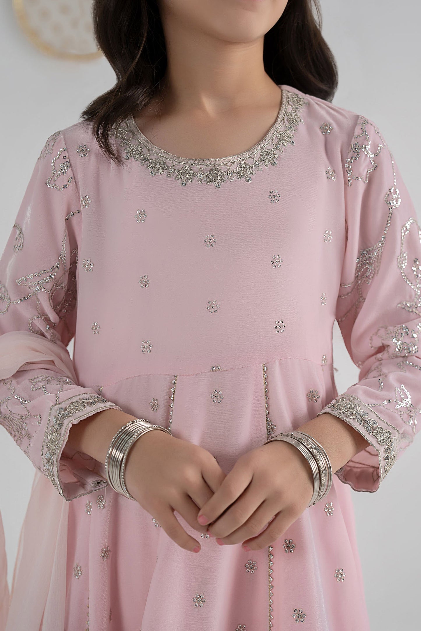 3 Piece Embroidered Velvet Suit - Festive Pakistani Kids Dresses - available at Maria Faisal in UK and USA