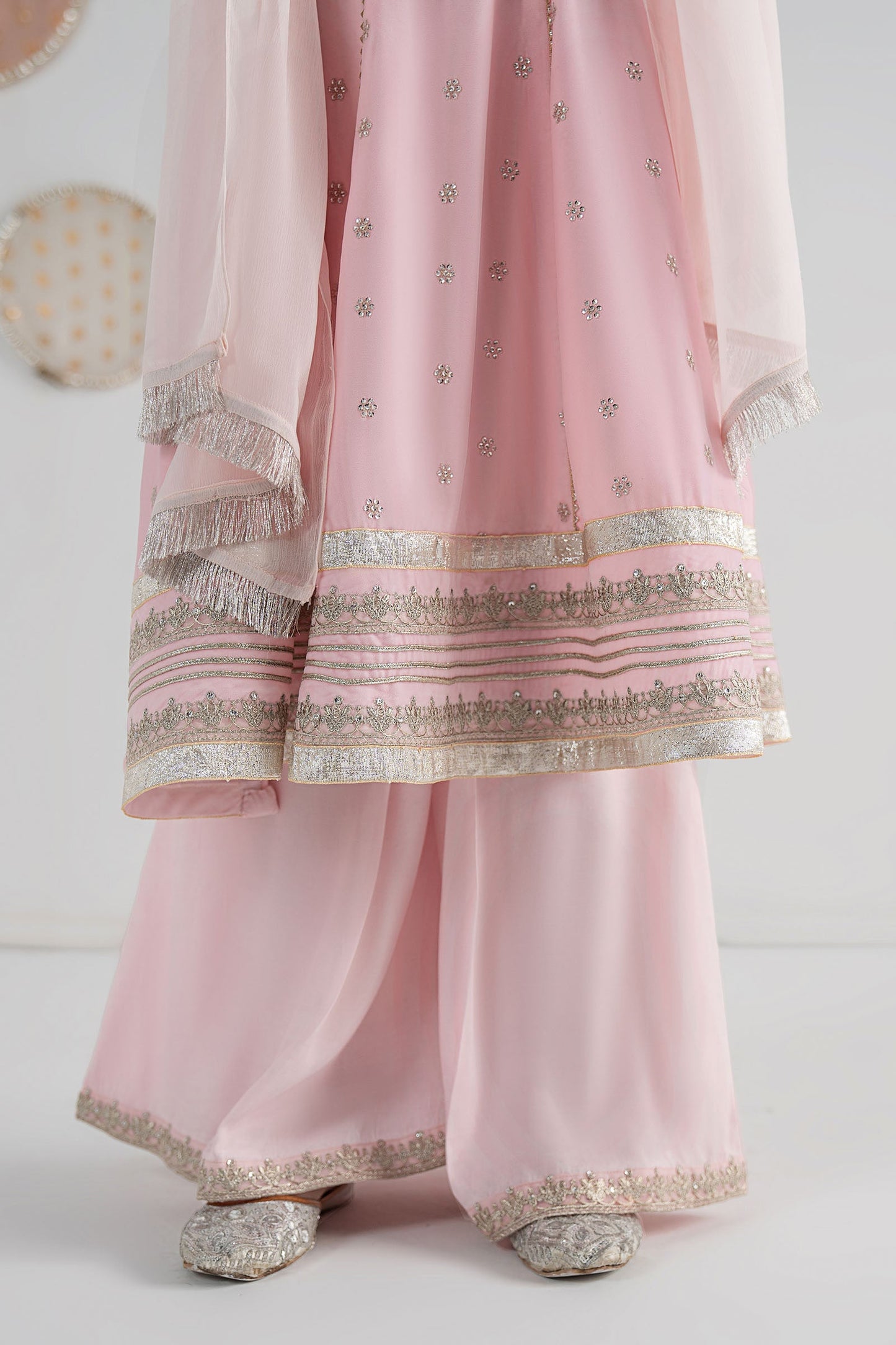 3 Piece Embroidered Velvet Suit - Festive Pakistani Kids Dresses - available at Maria Faisal in UK and USA