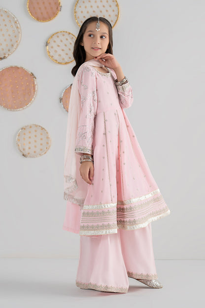 3 Piece Embroidered Velvet Suit - Festive Pakistani Kids Dresses - available at Maria Faisal in UK and USA