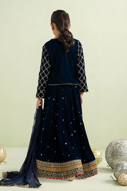 3 Piece Embroidered Velvet Suit - Kids Clothes - available at Maria Faisal in UK and USA