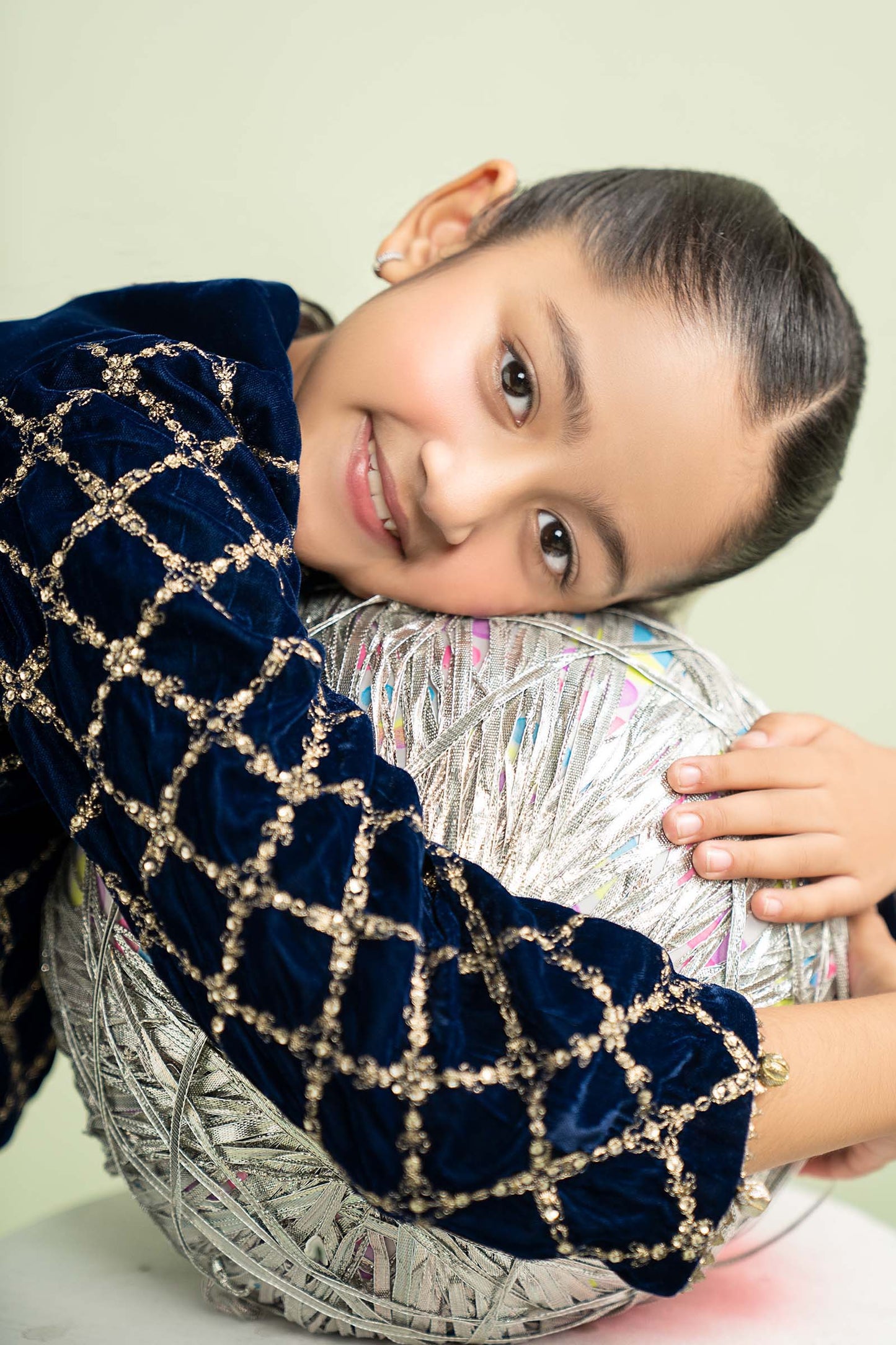 3 Piece Embroidered Velvet Suit - Kids Clothes - available at Maria Faisal in UK and USA