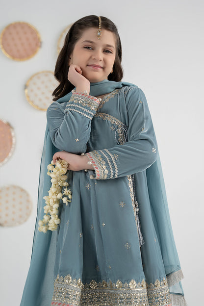 3 Piece Embroidered Velvet Suit - Kids Clothing - available at Maria Faisal in UK and USA.
