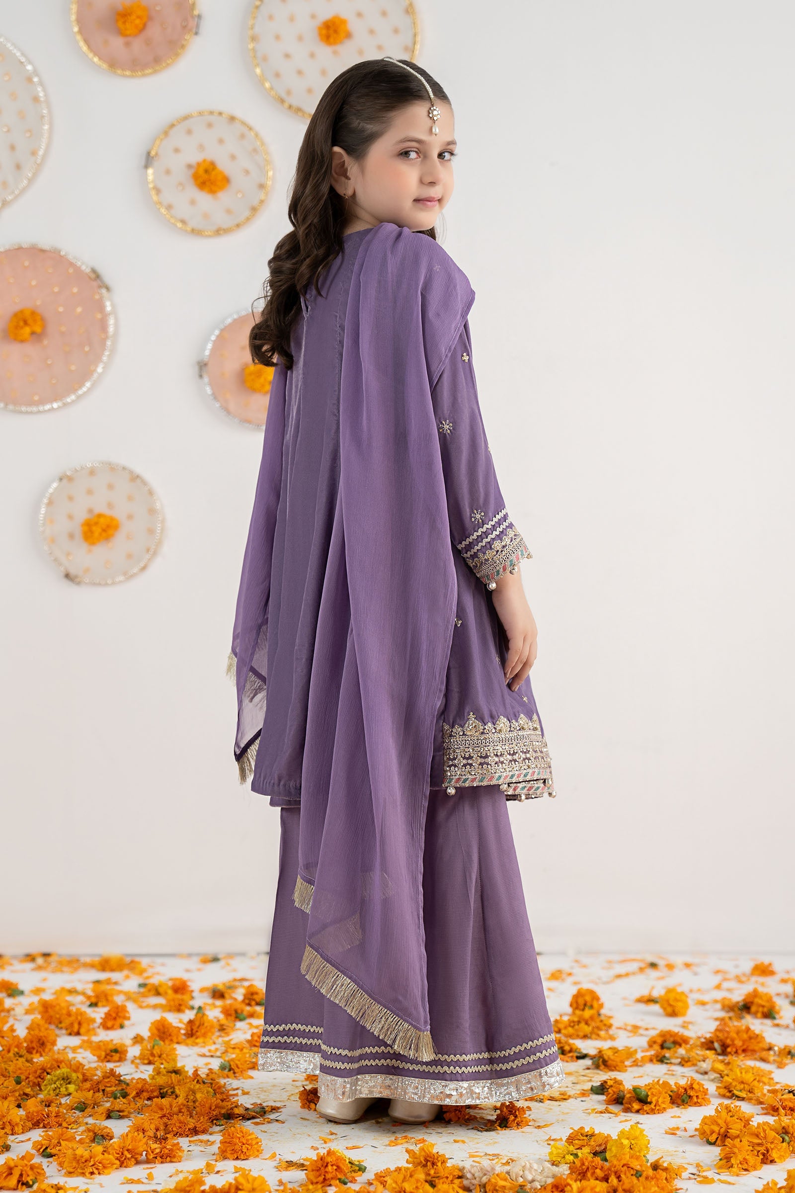 3 Piece Embroidered Velvet Suit - Kids Clothing - available at Maria Faisal in UK and USA.
