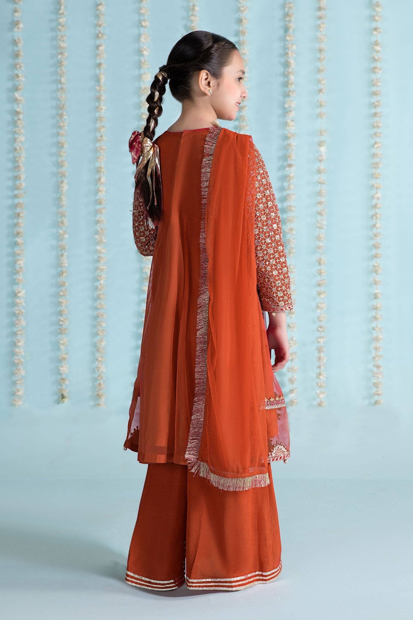 Maria B | 3 Piece Embroidered Net Suit | MKS-EA24-02 by Maria Faisal - Registered Vendor of : Maria B - type : Kids Clothes - 100% original wedding dresses