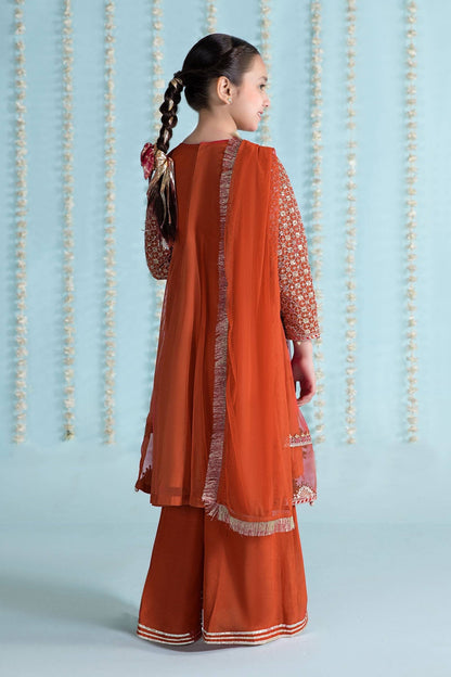 Maria B | 3 Piece Embroidered Net Suit | MKS-EA24-02 by Maria Faisal - Registered Vendor of : Maria B - type : Kids Clothes - 100% original wedding dresses