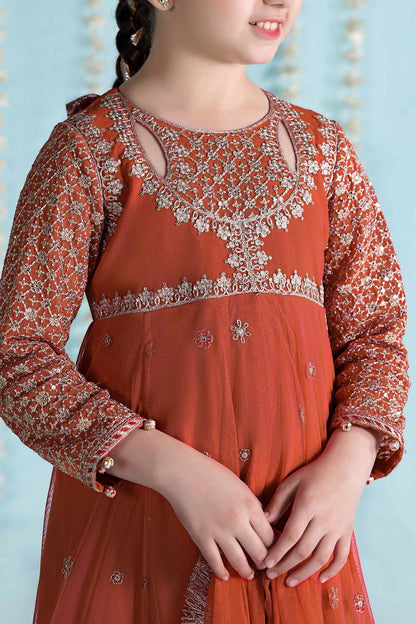 Maria B | 3 Piece Embroidered Net Suit | MKS-EA24-02 by Maria Faisal - Registered Vendor of : Maria B - type : Kids Clothes - 100% original wedding dresses